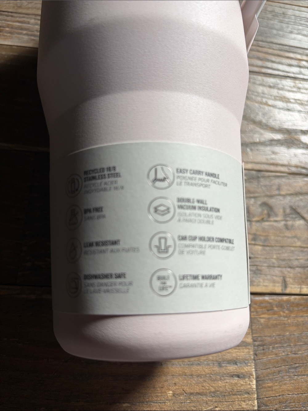 Stanley 20 oz Stainless Steel Ice Flow 2.0 Flip Straw Tumbler in Rose Quartz - Picture 9 of 10